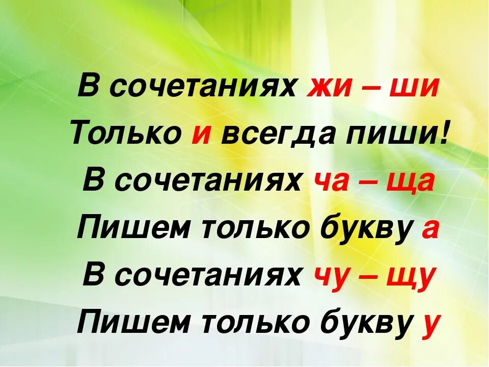 Слова на правила щу. Сочетания ча ща Чу ЩУ. Сочетания жи ши. Жи ши ча ща Чу ЩУ. Правило жи ши ча ща Чу ЩУ.