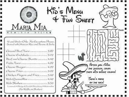 Menu coloring