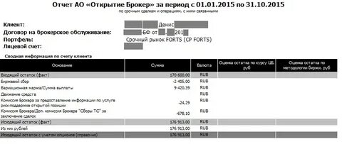 Открытие отчеты