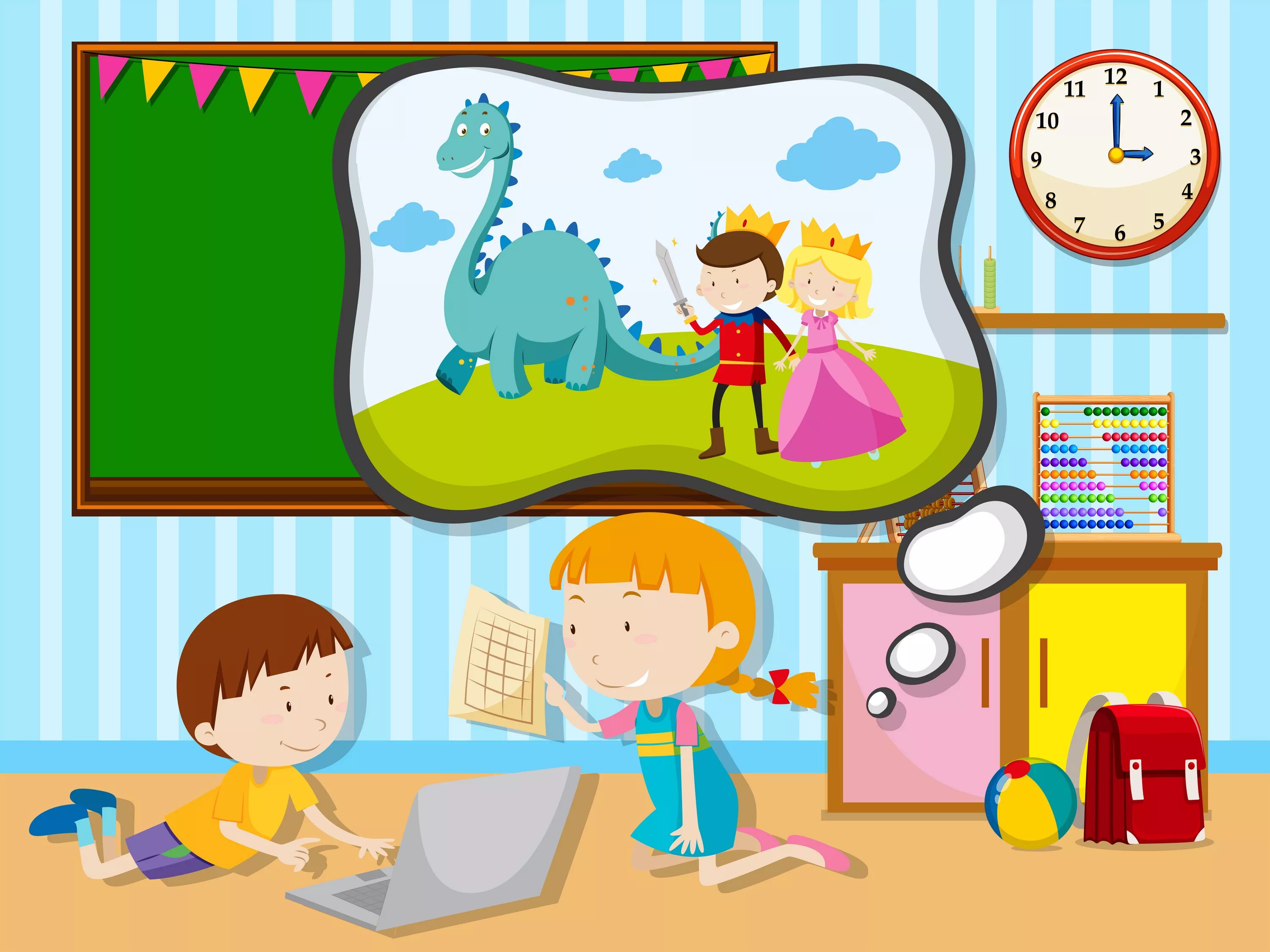 In a classroom in a shopping. In a classroom in a shopping