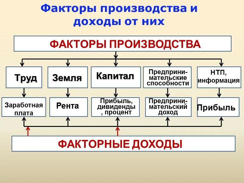 Факторы производства в экономике 8 класс. Факторы производства схема. Факторы производства и факторные доходы. Факторы производ- ства». Развитые факторы производства