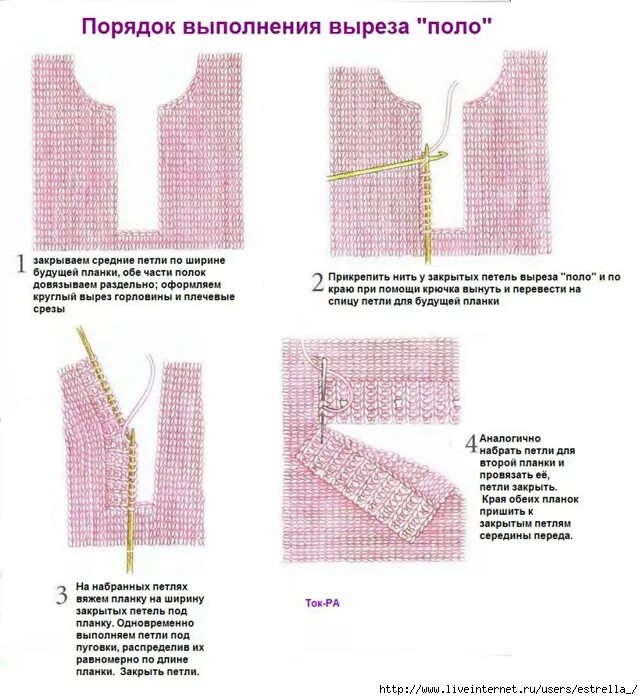 Вязание горловины с планкой спицами. Застежка поло спицами снизу. Полая горловина спицами. Полая горловина спицами. Набор петель для обвязки горловины.