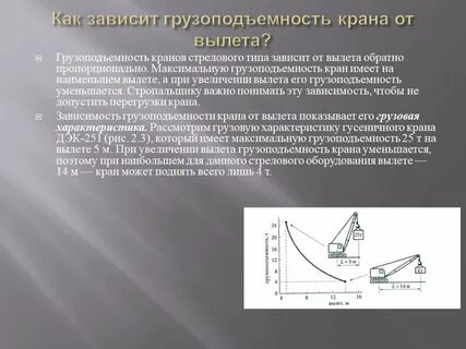 Грузоподъемность стрелового крана