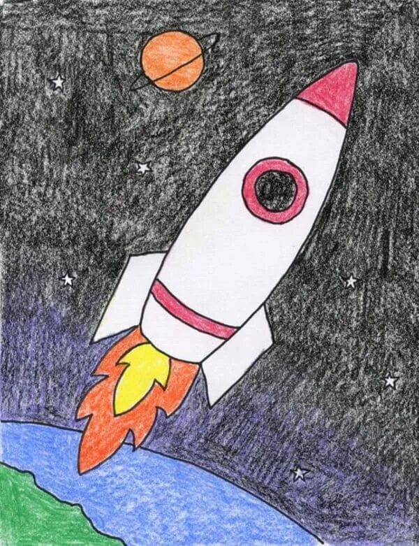 Ракета рисунок. Рисование ракета. Ракета для рисования для детей. Рисование ракета в космосе.