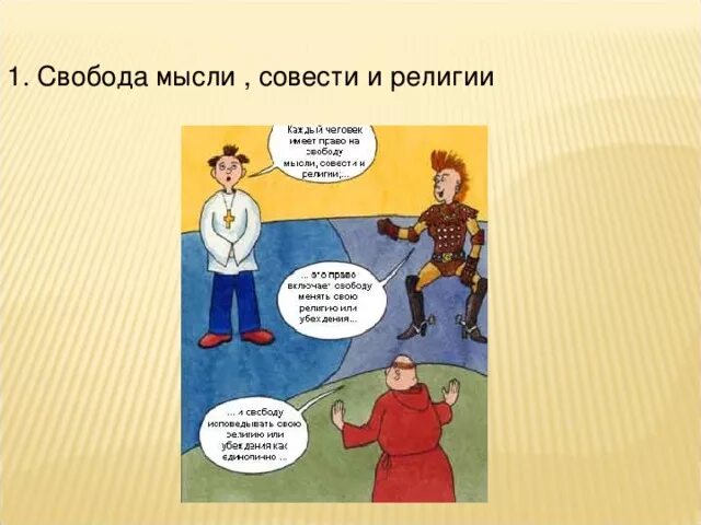 Свобода совести относятся к группе. Право на свободу совести и вероисповедания. Право на свободу мысли совести и религии. Каждый человек имеет право на свободу мысли совести и религии.