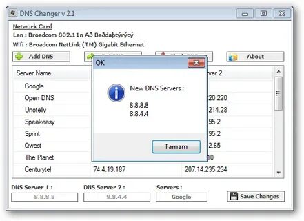Change dns server
