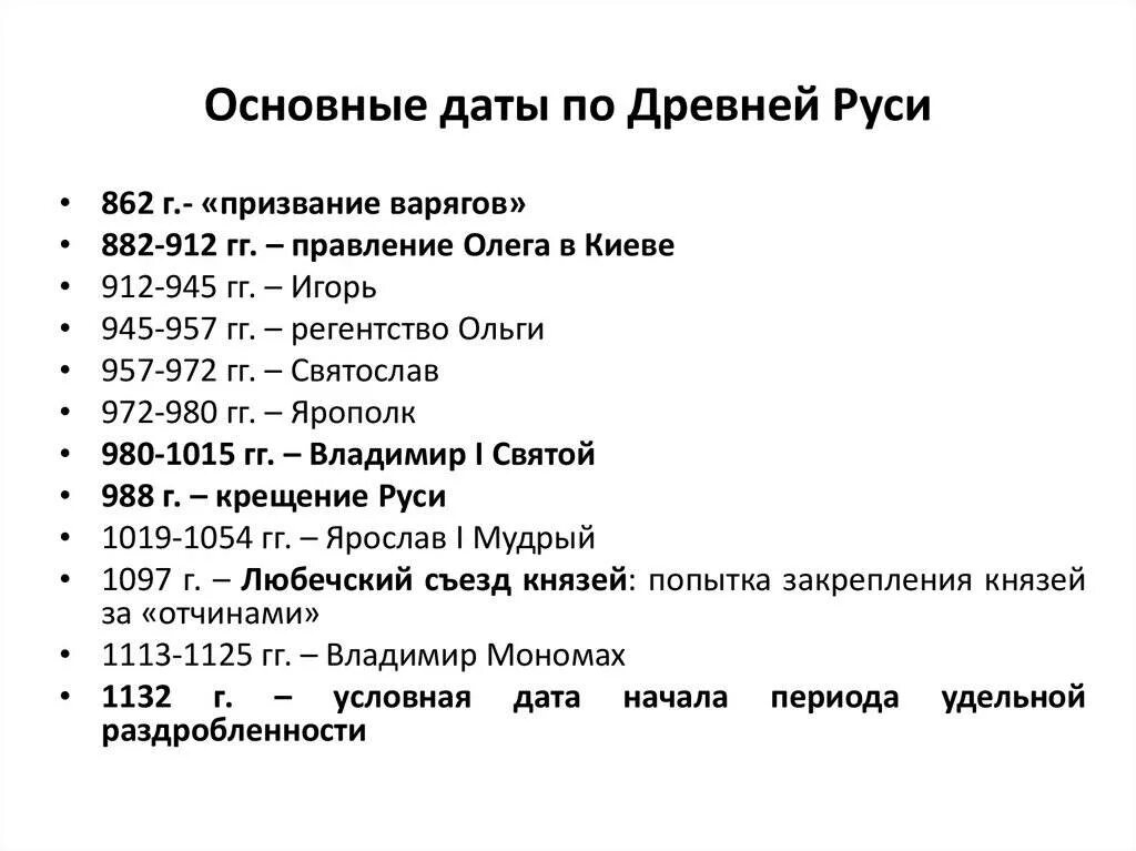 Даты событий в хронологической последовательности. Древняя Русь даты и события. Исторические даты древней Руси. Основные даты древней Руси. Основные даты древней Руси 9-12 века.