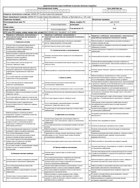 Диагностическая карта автомобиля штрафы