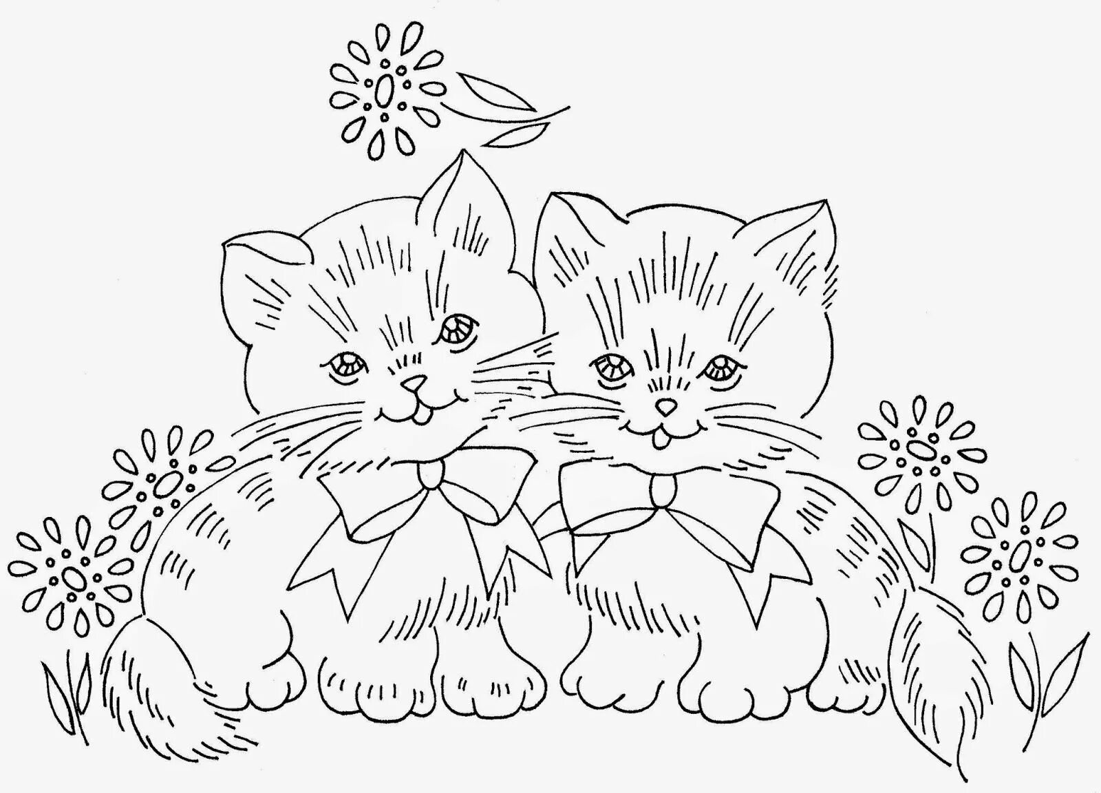 Нарисовать два котенка