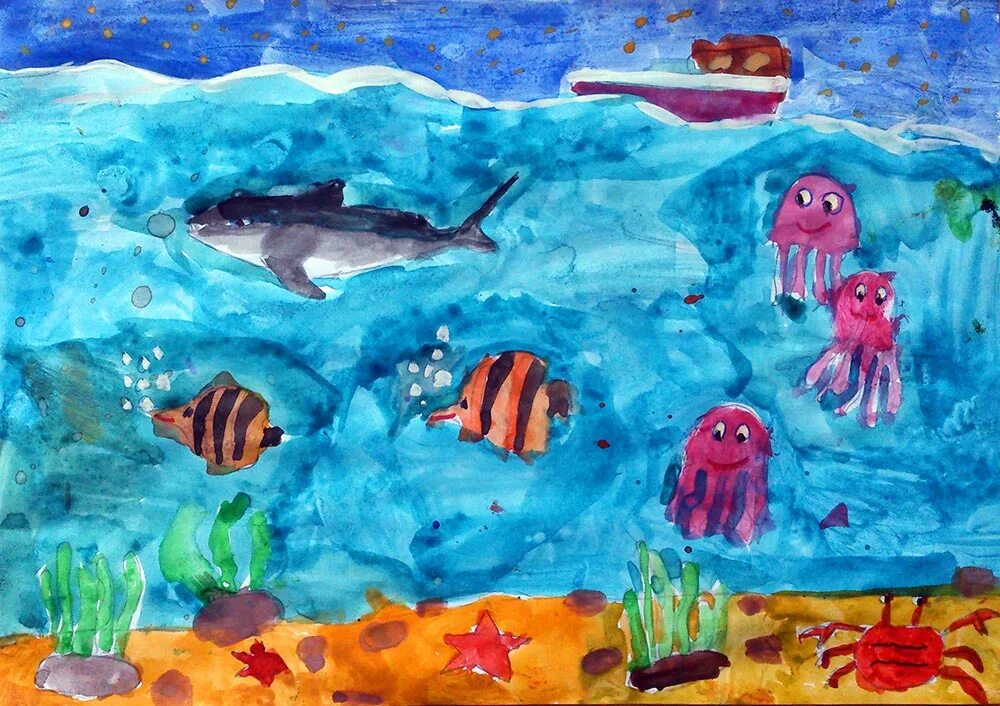 Подводный мир средней группе. Рисование морские обитатели. Рисование подводный мир. Рисование на тему морские обитатели. Рисование для детей подводный мир.