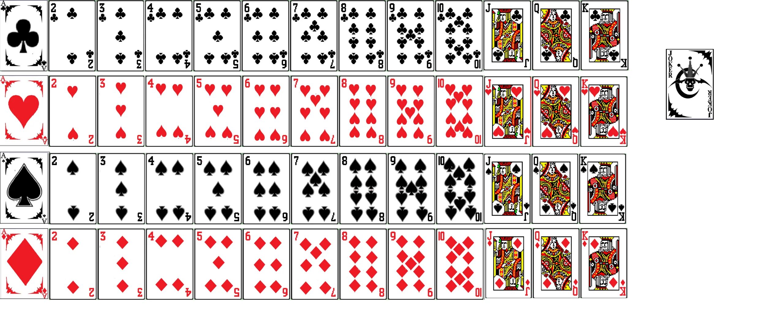 Распечатка карт. Игральные карты&quot; playing cards готика&quot;. колода 52 карты. standard 52-card deck. дизайнерские колоды карт.
