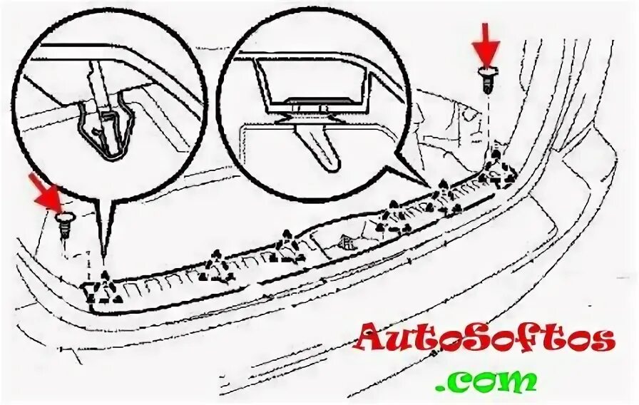 Как снять передний и задний бампер Toyota Avensis MK1 (1997 - 2003) " AutoSoftos