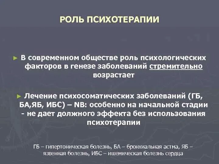 Функции психотерапии. Функции психотерапии