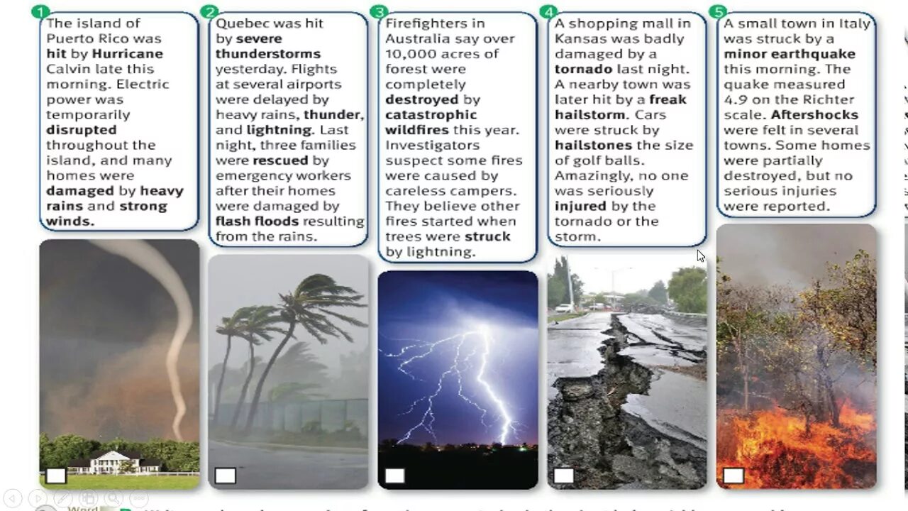 Kinds of disasters
