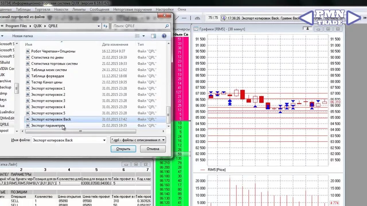 Quick back. Таблица котировок Квик. Quik программа для видео. QPILE. Финам экспорт котировок.