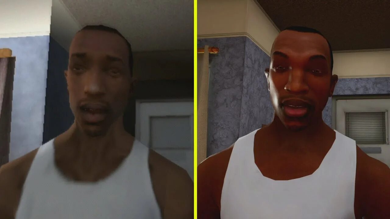 Кэш gta san andreas definitive edition. GTA San Andreas vs Definitive Edition. Сан андреас Дефинитив эдишн. Трилогия ГТА ремастер. GTA sa Definitive Edition vs Original.