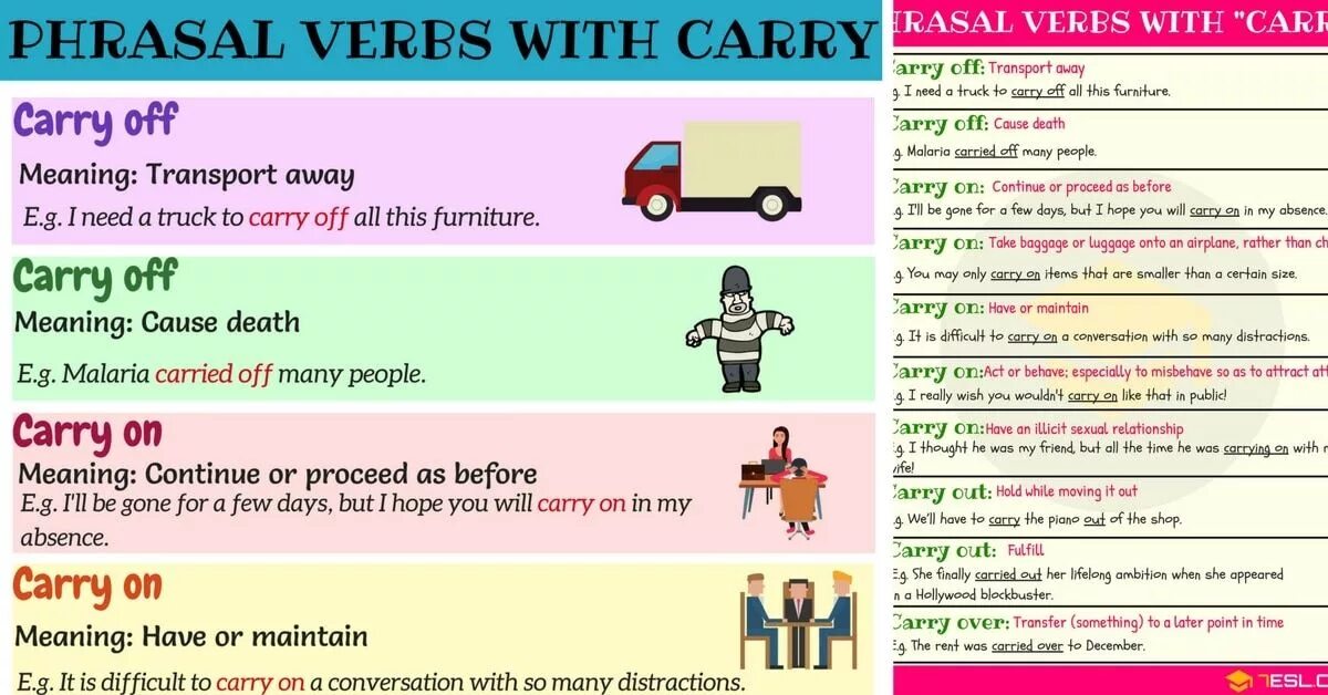 They carry he carries. Фразовый глагол carry. Фразовые глаголы в английском carry. Carry out Фразовый глагол. Carry on Фразовый глагол.