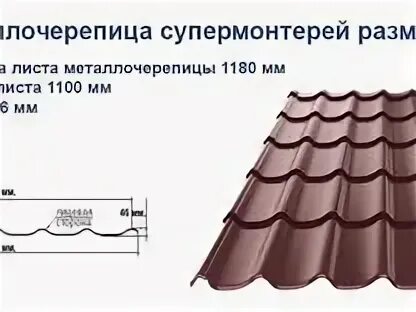 Металлочерепица размеры листа