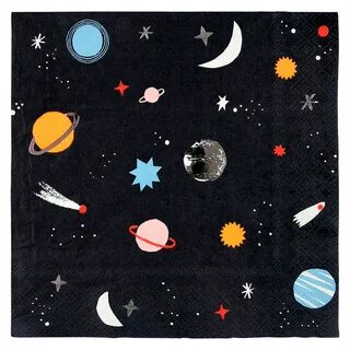 Space Napkins Large 16 pcs - Meri Meri → Luksusbaby.com