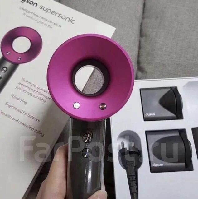 Фен Dyson Supersonic фуксия. Комплектация фена Дайсон с оригинала. Фен Dyson Supersonic комплект. Фен Dyson Supersonic коробка. Фен дайсон россия