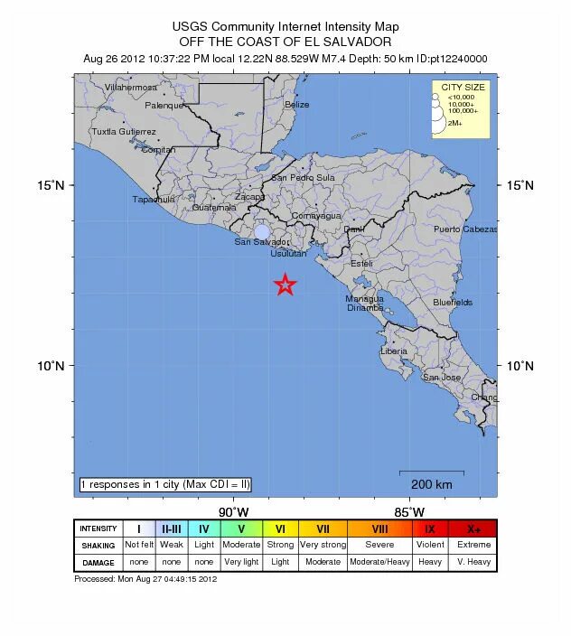 Сальвадор землетрясение