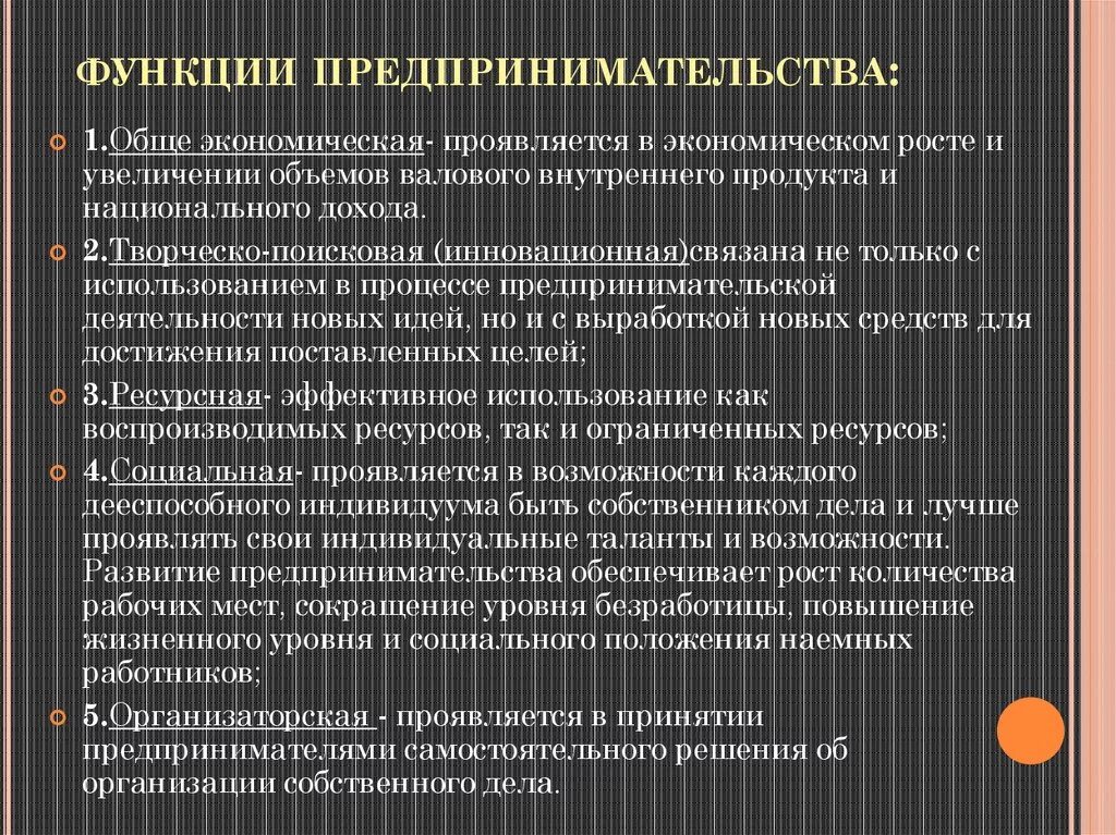 4 функции предпринимателя