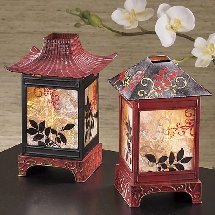 Festive Chinese New Year red lantern peach flowers Modern Wall Decal wall art, r