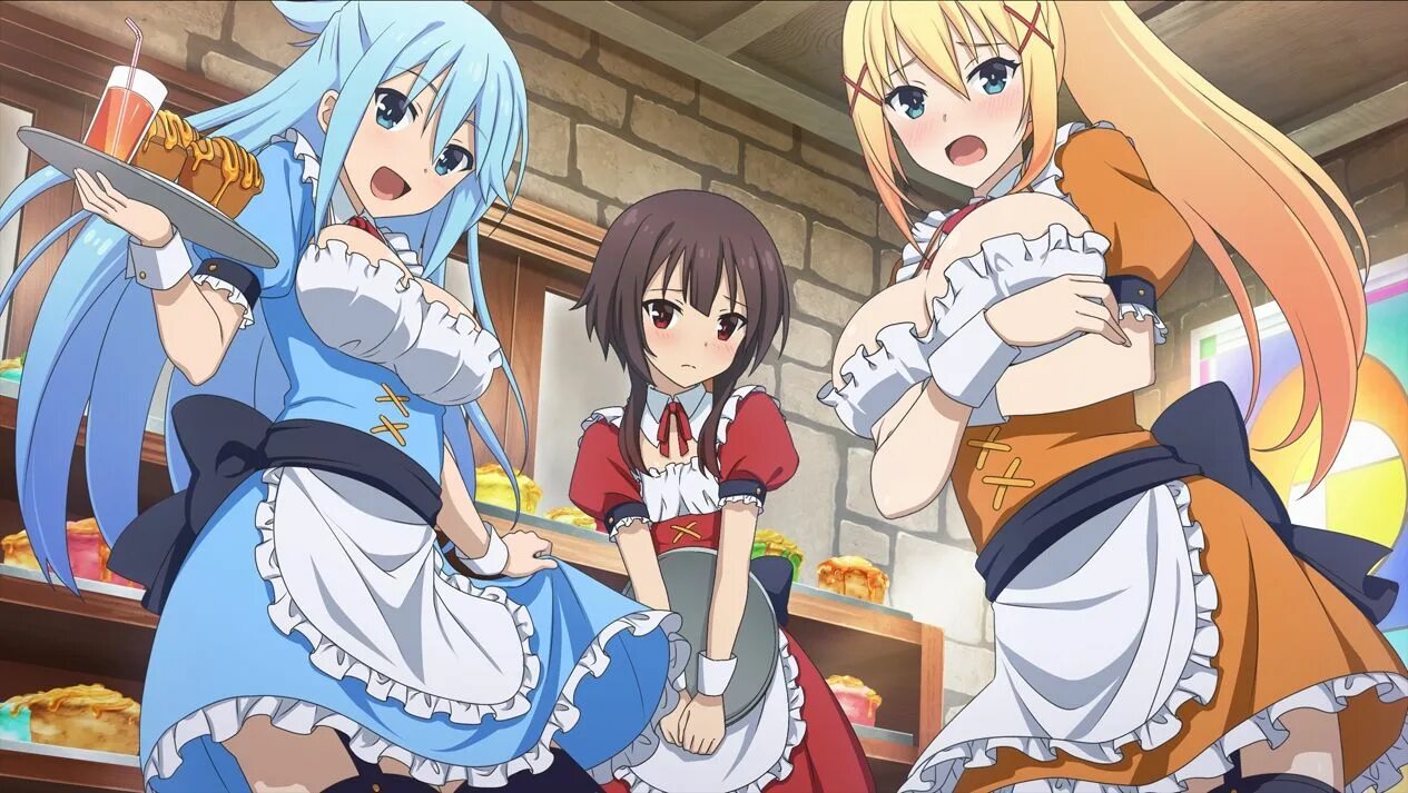 God bless this wonderful world. Aqua Konosuba горничная. Сесилия коносуба. Kono Subarashii Sekai ni Shukufuku wo!.