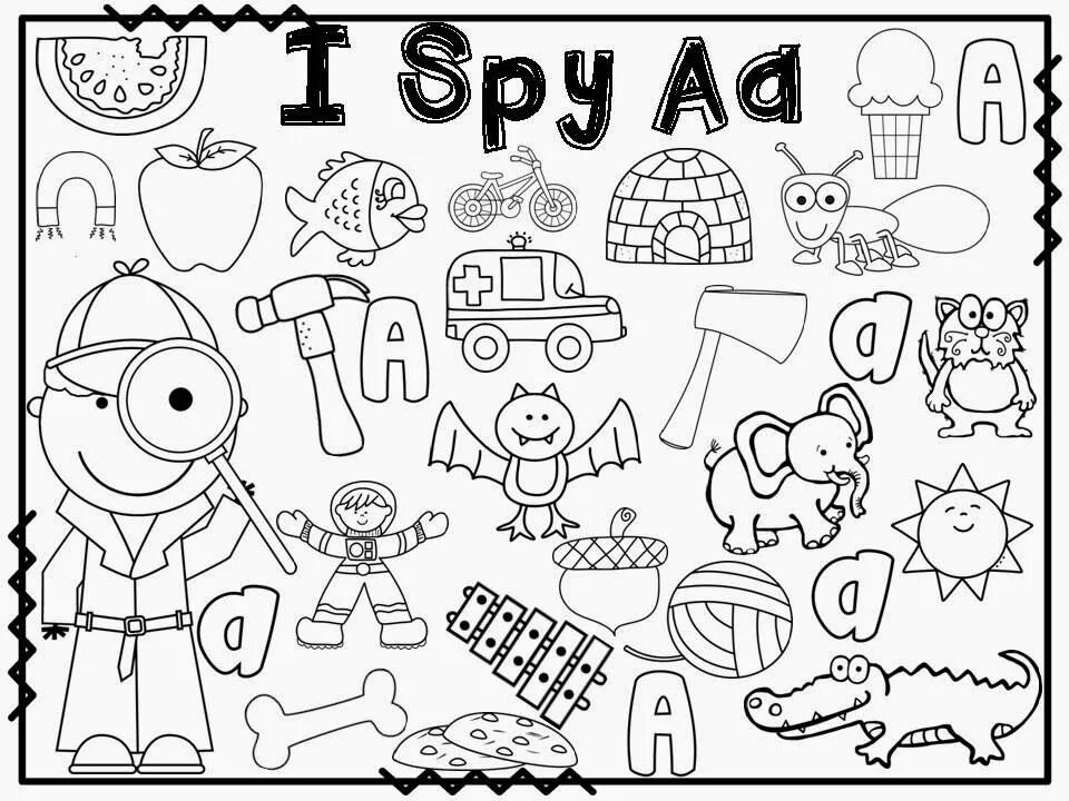 I spy 3. Азбука задания для детей. найди английские буквы на картинке. задание для малышей i spy. найди букву английский алфавит.