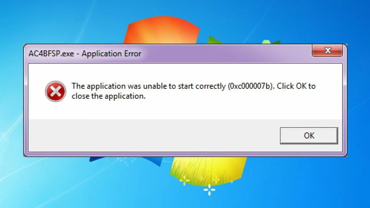 Ошибка при запуске игры error. Ошибка 0xc000007b. Ошибка запуска программы. Ошибка Windows 7. Окно ошибки Windows.
