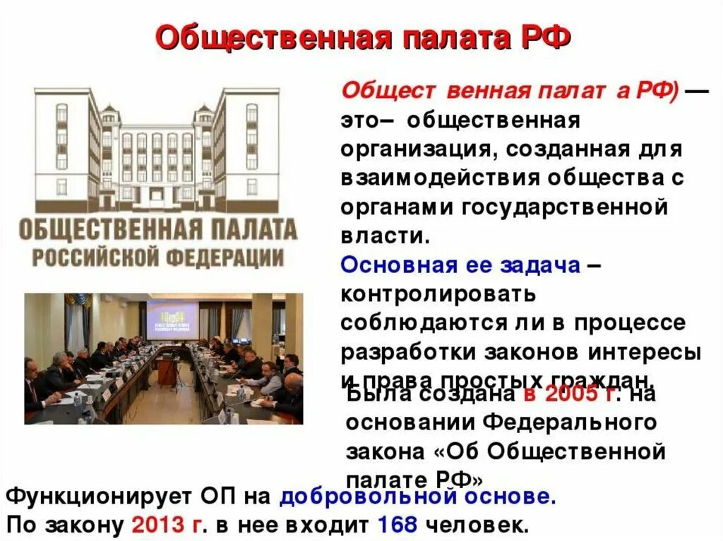 Совет общественных палат россии. Функции общественной палаты РФ кратко. Общественная палата. Палаты РФ Обществознание. Общественная палата это в обществознании.