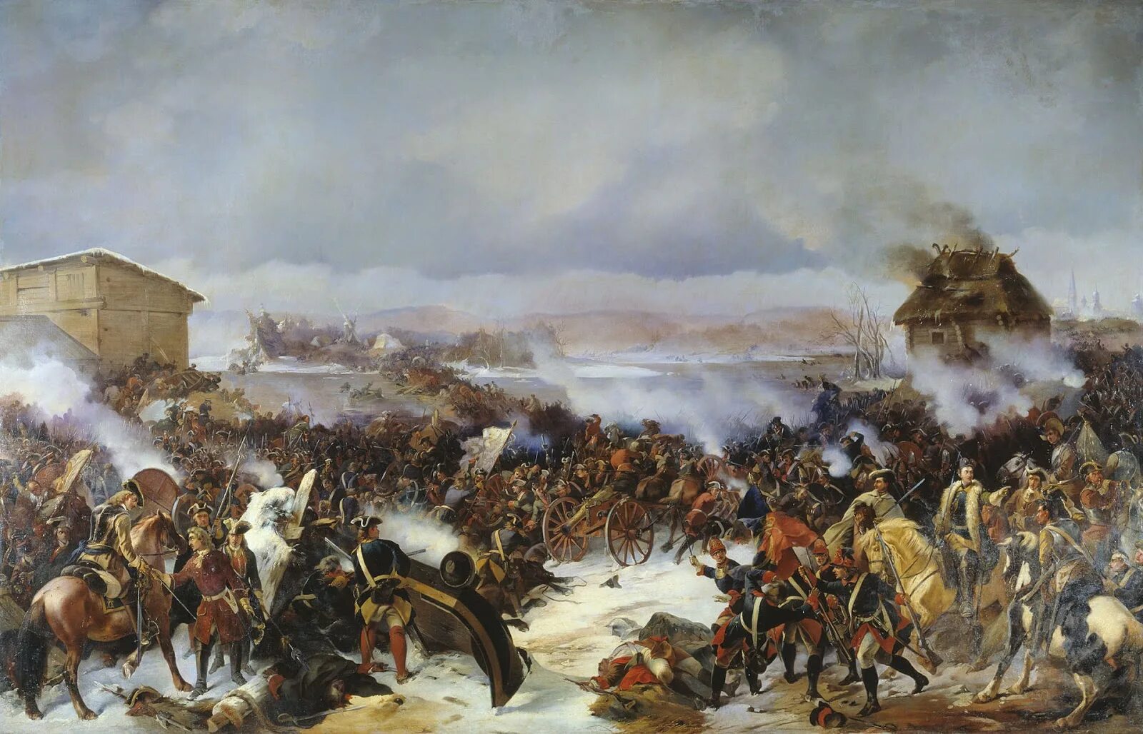 Нарва 1700 г. Битва при Нарве. Художник а.е. Коцебу. Нарва битва 1704.
