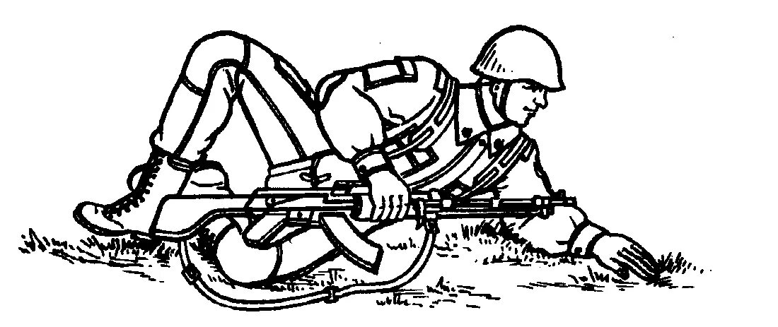 Передвижение солдата в бою. Переползание на боку. Передвижение по пластунски. Переползание на получетвереньках.