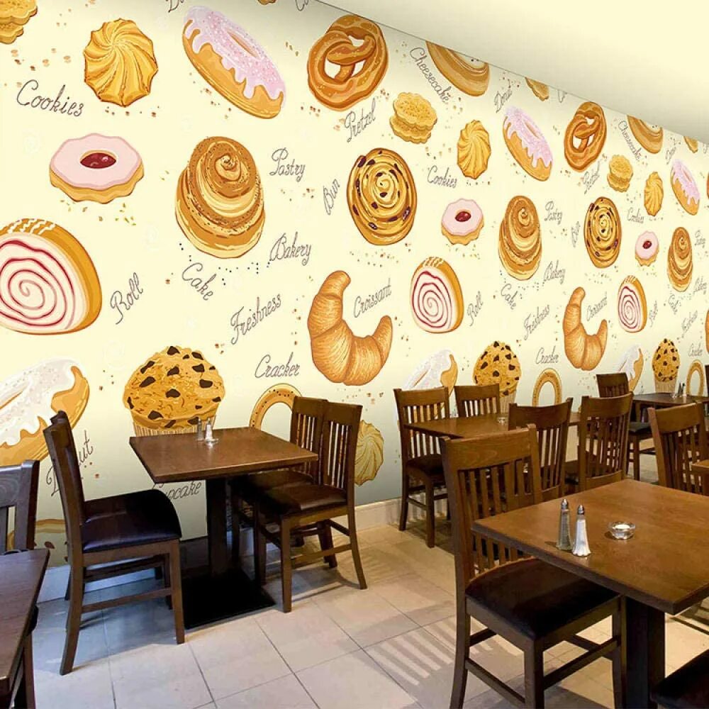 Роспись стен в пекарне. Роспись стен в кафе. Роспись стен в кофейне. Роспись стен в столовой.
