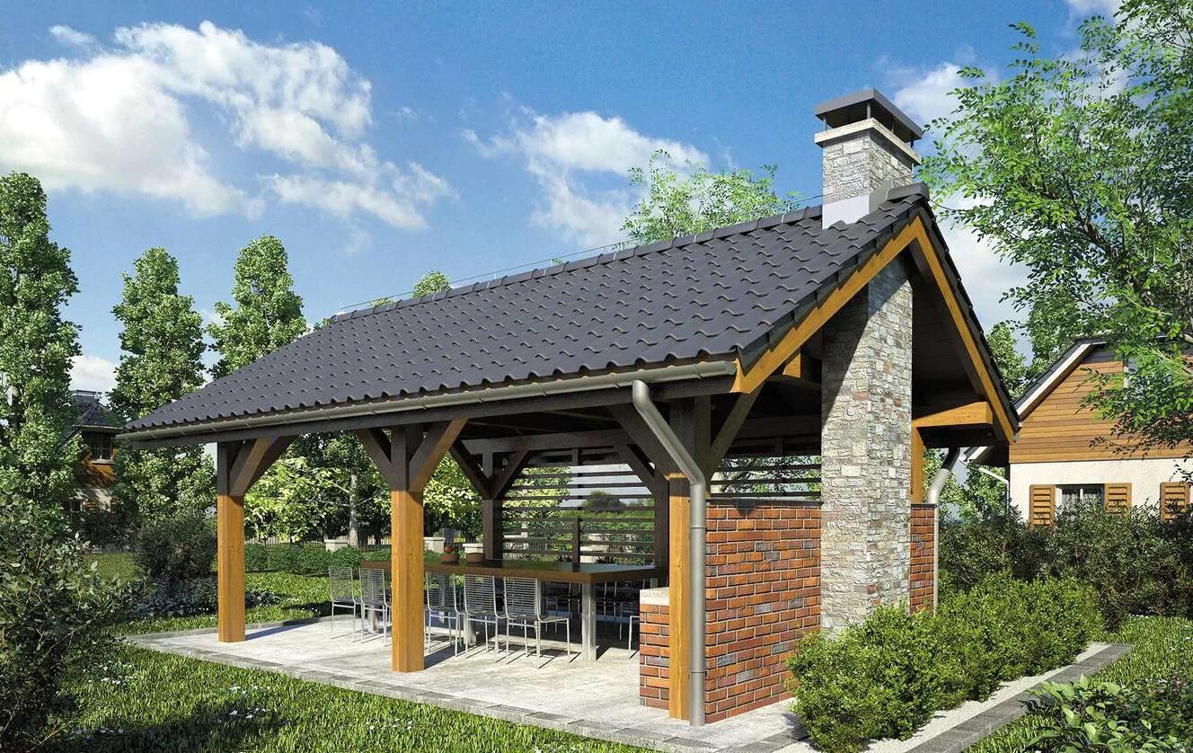 DOM.PL ™ - Projekt domu KP G256 - Altana Ogrodowa CE - GARAŻ KT3-82 - gotowy kos