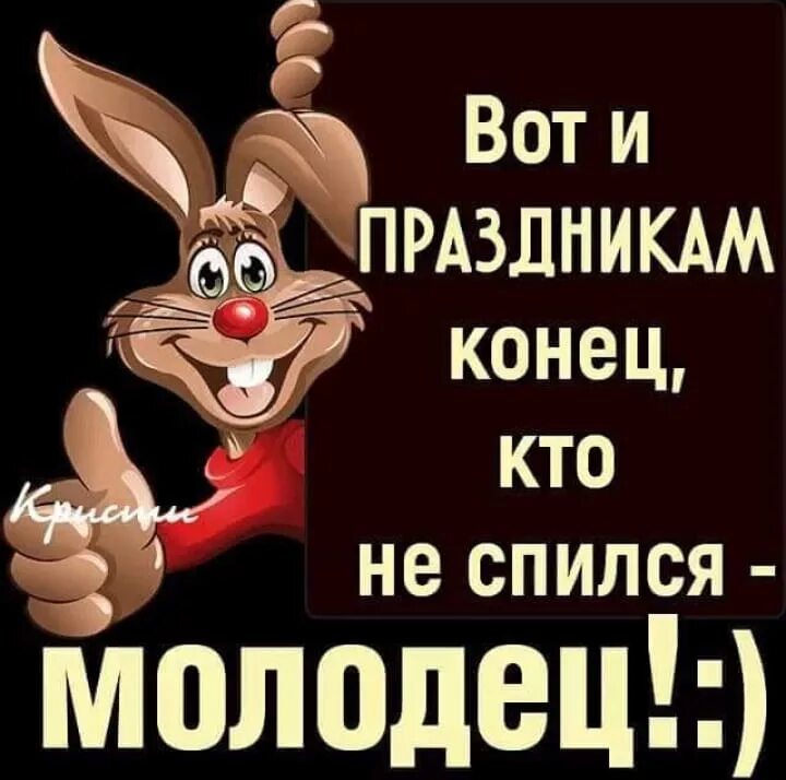 Конец всем праздникам. Вот и праздникам конец кто не спился молодец. праздникам конец. вот и праздникам конец кто не спился молодец картинка с надписью. молодцы картинки.