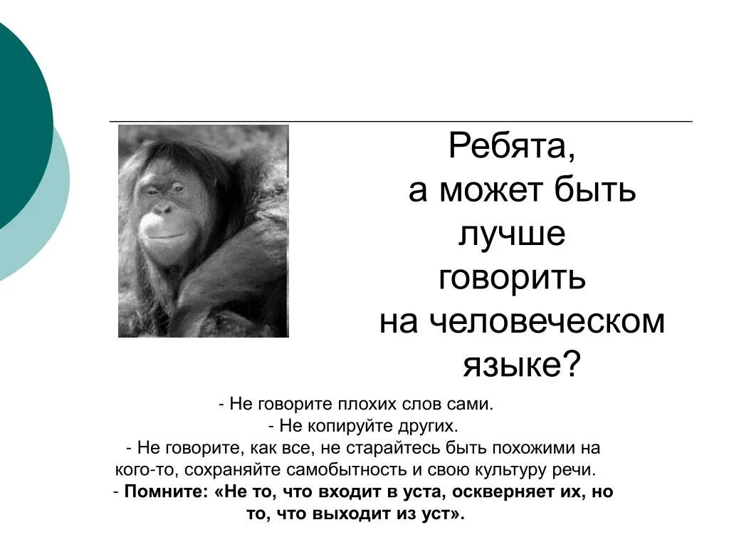 Что выходит из уст оскверняет человека