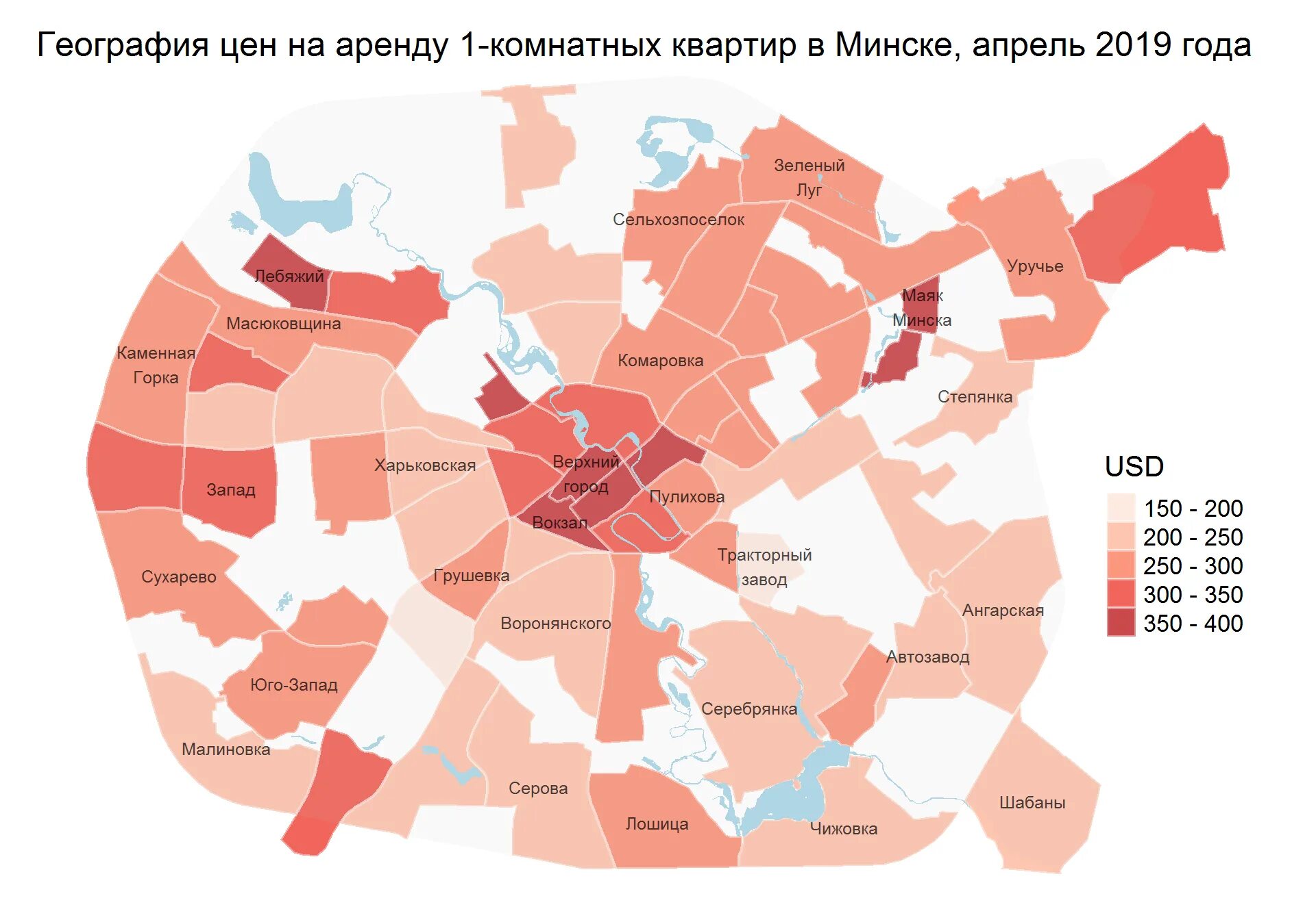 Цена на жилье на карте