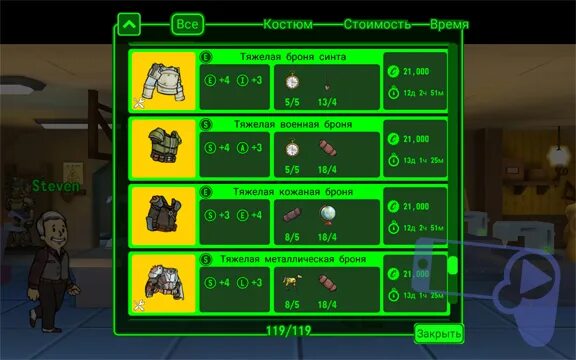 Fallout shelter одежда. Fallout shelter одежда