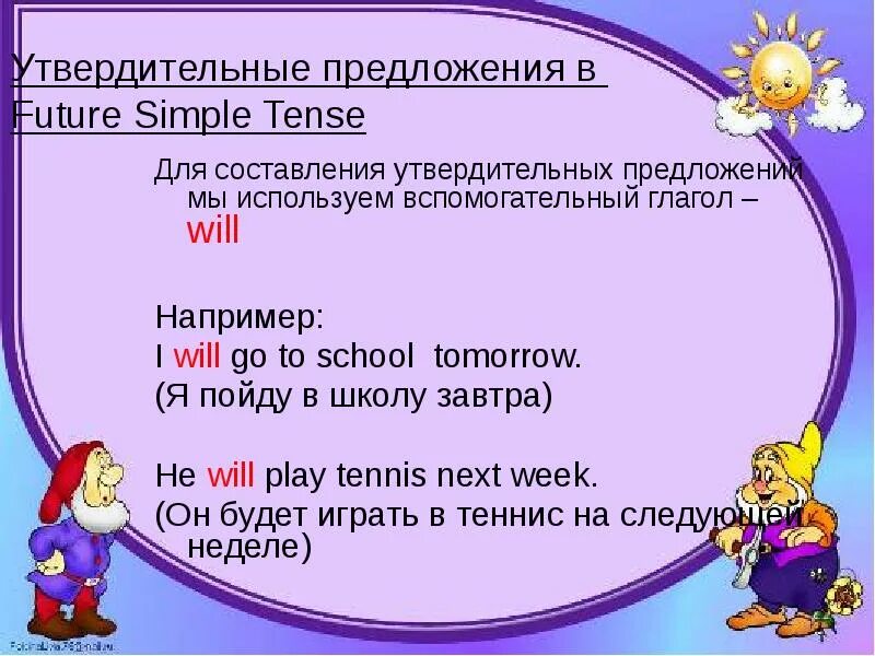 Future simple предложения. Future simple утвердительные. Future simple вспомогательные глаголы. Вспомогательный глагол will.