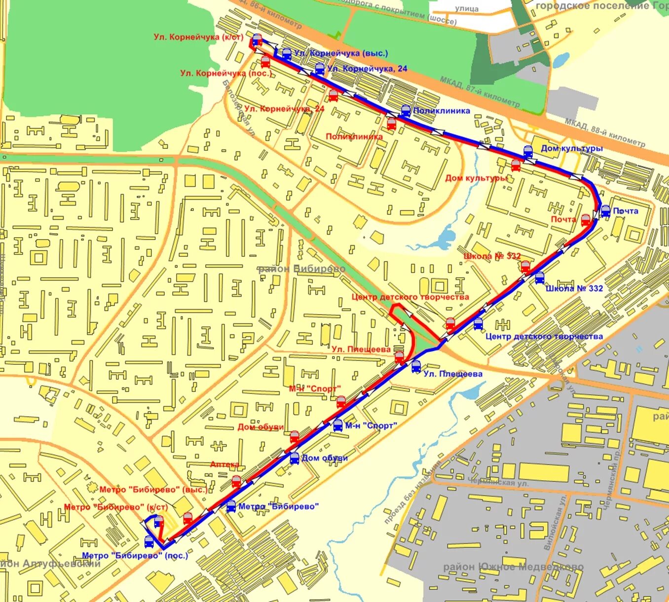 Маршруты автобусов Бибирево. Ул Корнейчука на карте. Бибирево на карте. Район Бибирево схема.