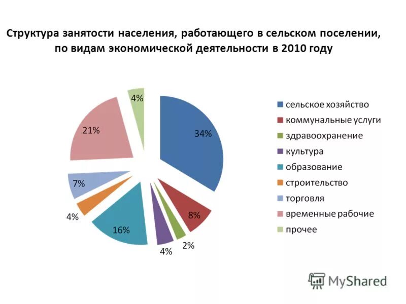 Какой стране из списка соответствует структура занятости. Структура занятого населения по видам экономической деятельности. Структура занятости. Структура занятости по видам экономической деятельности. Занятость сельского населения.