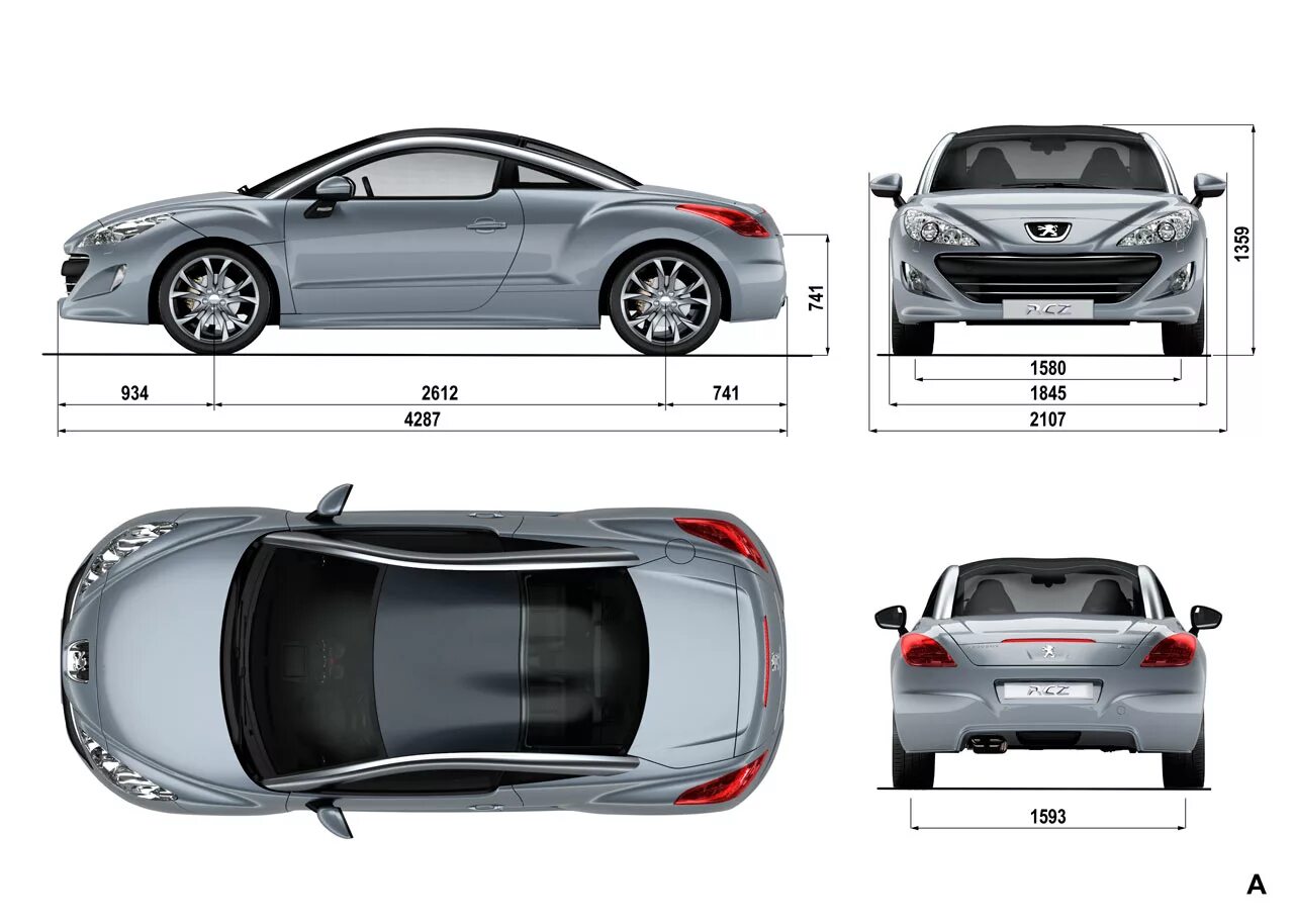 Подобрать автомобиль по размерам. Peugeot RCZ габариты. Пежо РЦЗ габариты. Peugeot 407 Coupe габарит. Пежо 2023 габариты.