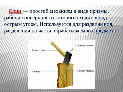 Признаки клина