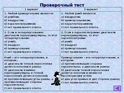 Тест 4 квадрата