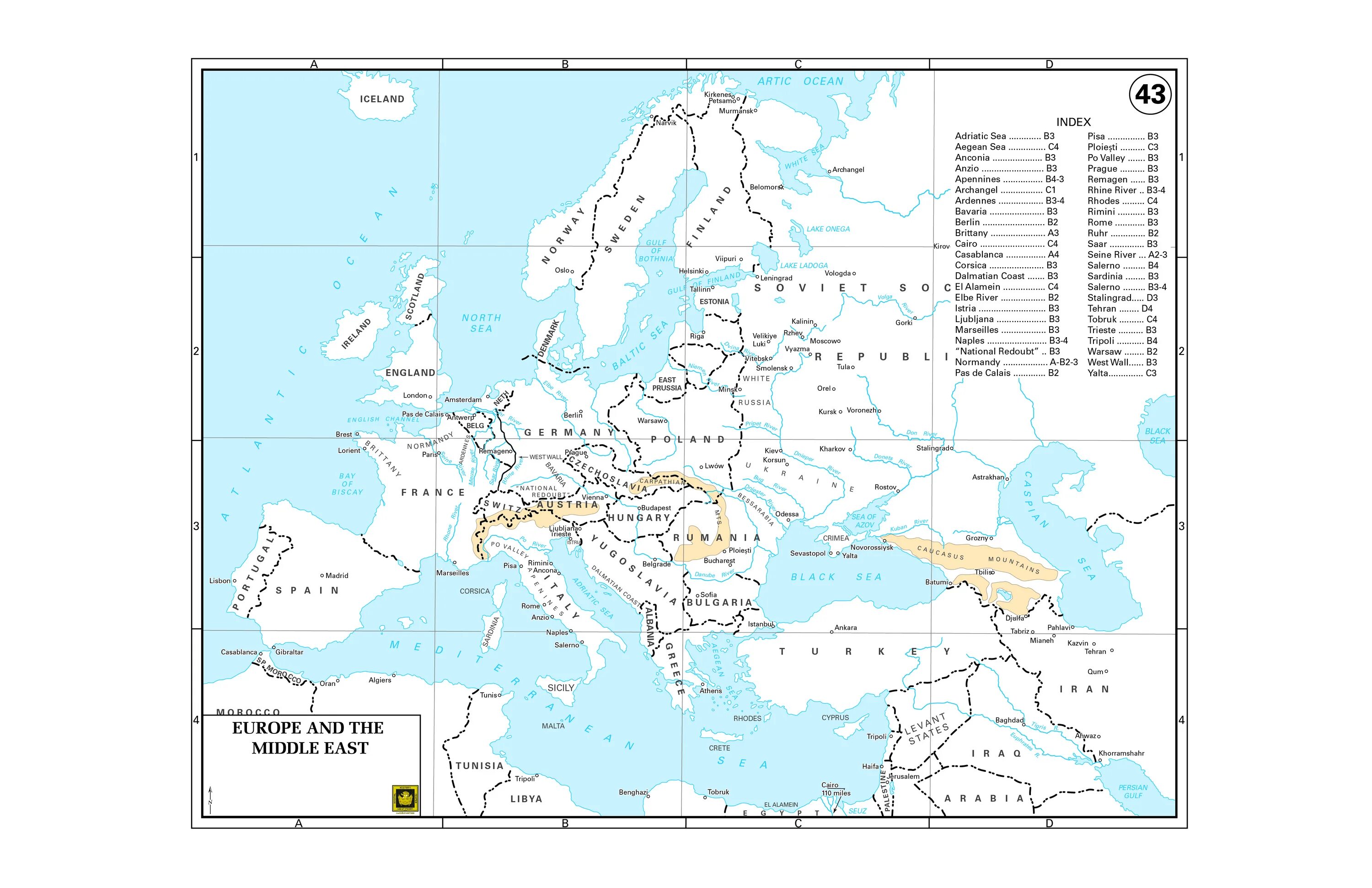 Карта Европы 1941