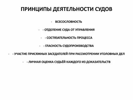 Основные принципы судов