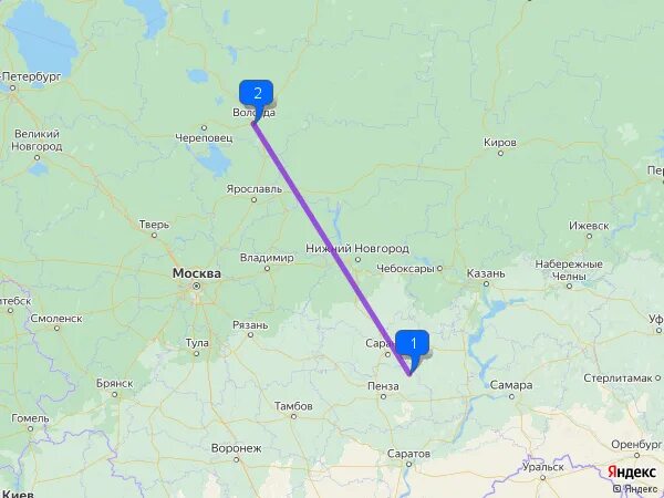 Сколько от пензы до санкт петербурга
