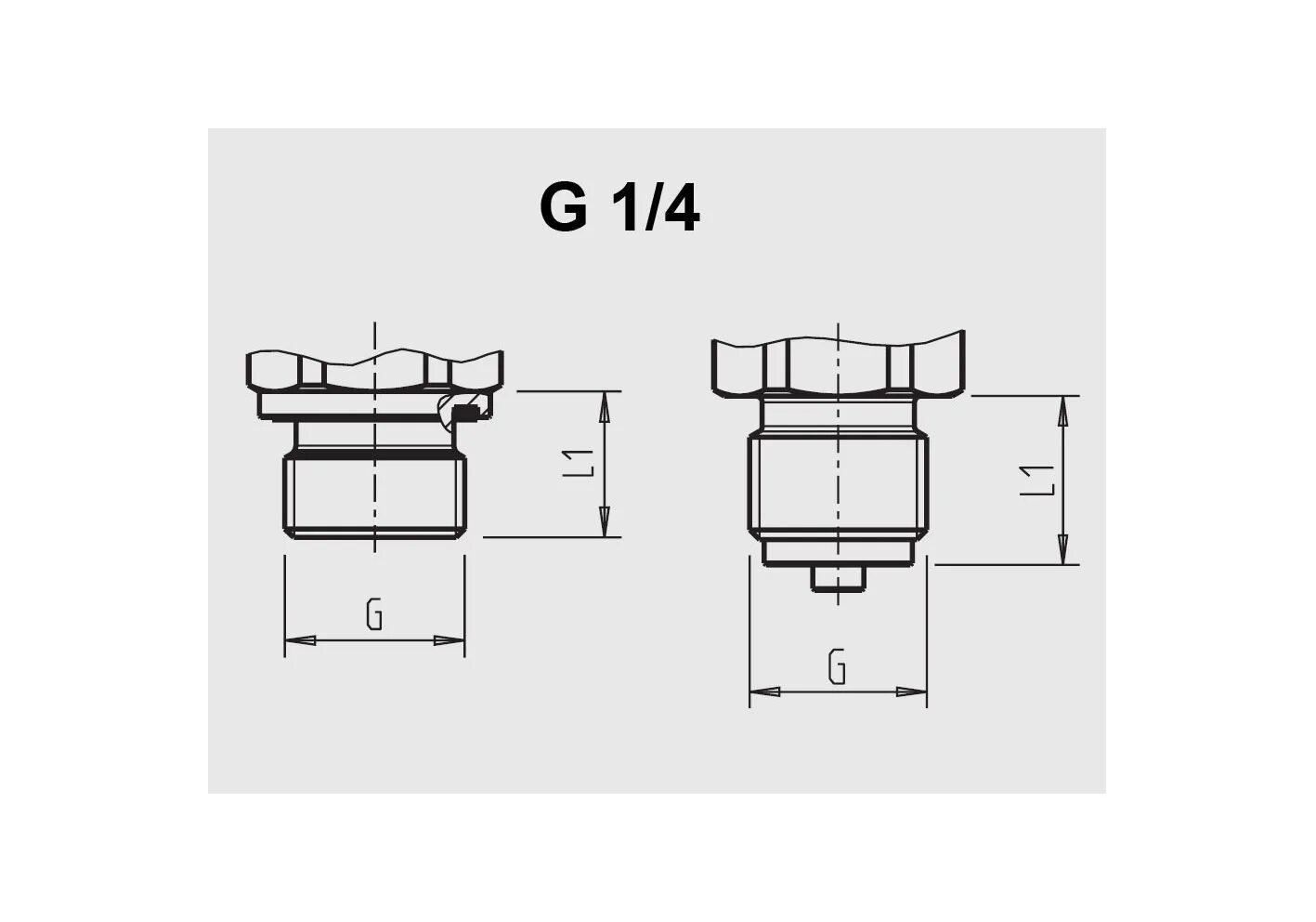 1.1 4. Штуцер g2 / g1. G1/8, g1/4, g3/8, g1/2 чертеж. Присоединительная резьба g2. Резьба g1/4.