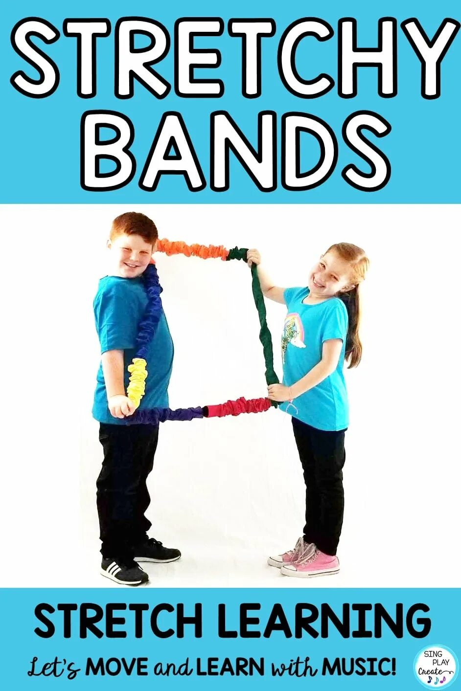 Stretching Bands. Stretch Learning. Картинка Let's move and learn with Music. Stretch Band retard.